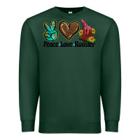 Sports Green peace love rooster Premium Sweatshirt - BarkalooDesign