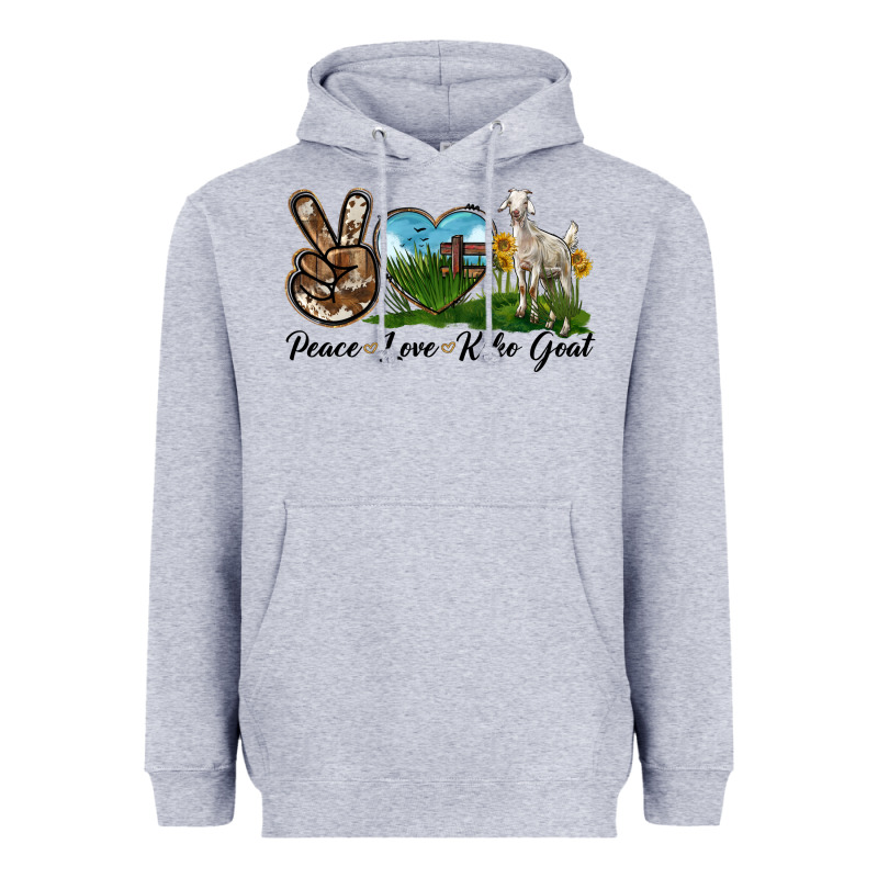 Peace Love Kiko Goat Heavyweight Hoodie by LillyAllenDesigns | Teevron
