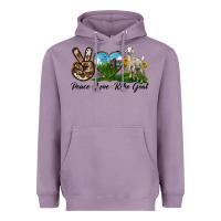 Lavender Peace Love Kiko Goat Heavyweight Hoodie - LillyAllenDesigns