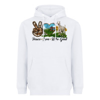 White Peace Love Kiko Goat Heavyweight Hoodie - LillyAllenDesigns