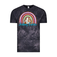 Cloud Black happy easter rainbow bunny Vintage Tee - RanaPortraitStore