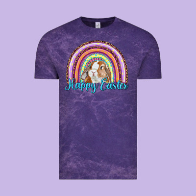 Vintage Tee happy easter rainbow bunny