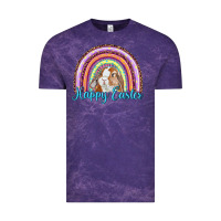 Cloud Purple happy easter rainbow bunny Vintage Tee - RanaPortraitStore