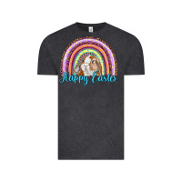 Vintage Black happy easter rainbow bunny Vintage Tee - RanaPortraitStore