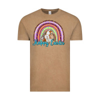 Vintage Coffee happy easter rainbow bunny Vintage Tee - RanaPortraitStore