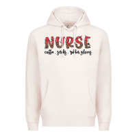 Pale Pink christmas nurse Premium Hoodie - MaliasSmallBusiness