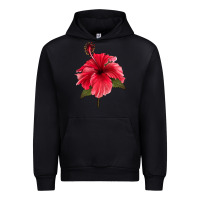 Black Puerto Rican Hibiscus Flower Urban Hoodie - LillyAllenDesigns
