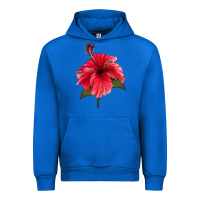 Cobalt Puerto Rican Hibiscus Flower Urban Hoodie - LillyAllenDesigns