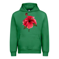 Emerald Puerto Rican Hibiscus Flower Urban Hoodie - LillyAllenDesigns