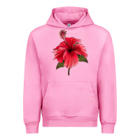 Fuchsia Pink Puerto Rican Hibiscus Flower Urban Hoodie - LillyAllenDesigns