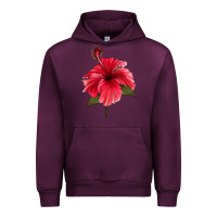 Mauve Wine Puerto Rican Hibiscus Flower Urban Hoodie - LillyAllenDesigns