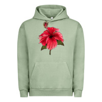 Pigment Oil Green Puerto Rican Hibiscus Flower Urban Hoodie - LillyAllenDesigns