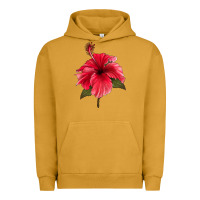 Pigment Peanut Butter Puerto Rican Hibiscus Flower Urban Hoodie - LillyAllenDesigns