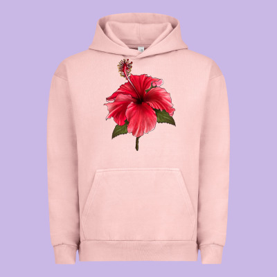 Puerto Rican Hibiscus Flower Urban Hoodie Designed By Lillyallendesigns