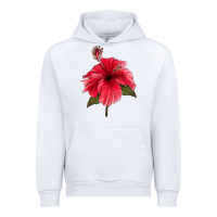 White Puerto Rican Hibiscus Flower Urban Hoodie - LillyAllenDesigns