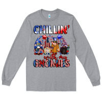 Heather Grey Chillin' with my gnomies 4th of July Long Sleeve Tee - CowGirlArtShop