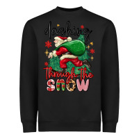 Black dashing through the snow Heavyweight Sweatshirt - MaliasSmallBusiness