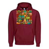 Burgundy hello fall pumpkin Zipper Hoodie - JahusDesignShop