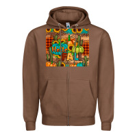 Chestnut hello fall pumpkin Zipper Hoodie - JahusDesignShop