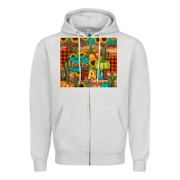 Dove Grey hello fall pumpkin Zipper Hoodie - JahusDesignShop