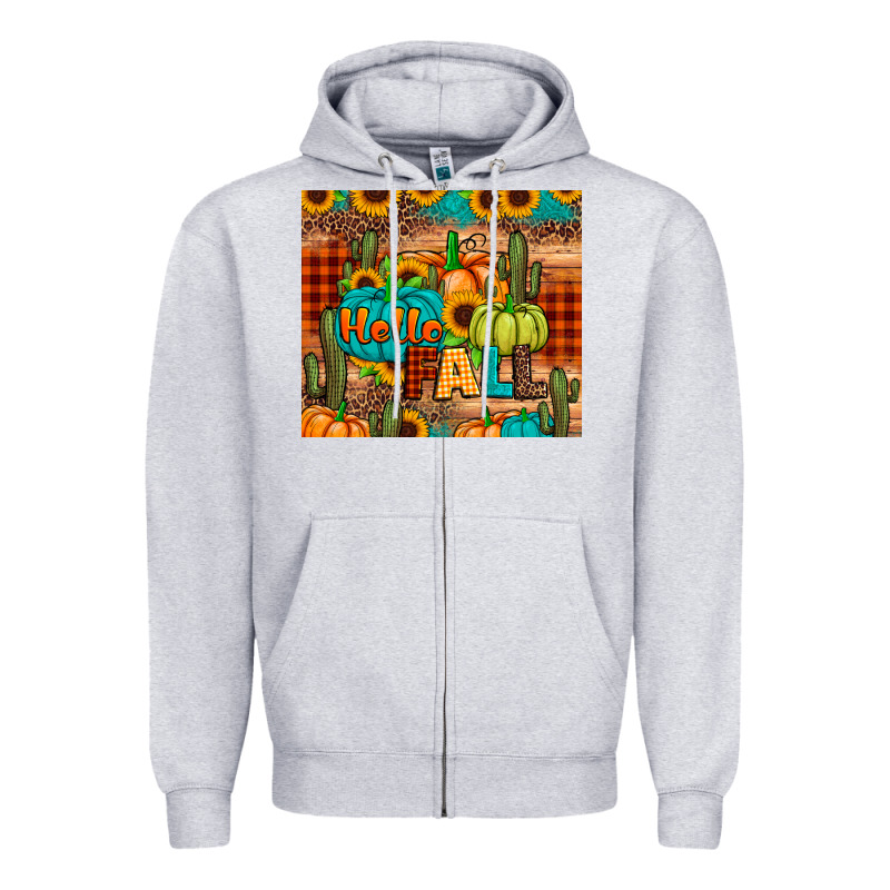 Hello Fall Pumpkin Zipper Hoodie by JahusDesignShop | Teevron