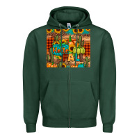 Sports Green hello fall pumpkin Zipper Hoodie - JahusDesignShop