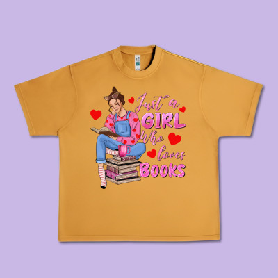 Just A Girl Who Loves Books Urban Heavy Tee Designed By Texasbilliewilder