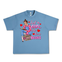 Pebble Blue just a girl who loves books Urban Heavy Tee - texasbilliewilder