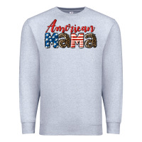Heather Grey Western American Mama Premium Sweatshirt - LillyAllenDesigns