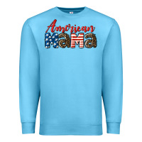 Ocean Blue Western American Mama Premium Sweatshirt - LillyAllenDesigns