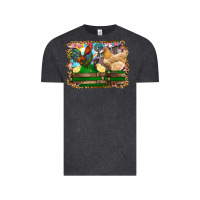 Vintage Black Happy easter rooster chicken and chick Vintage Tee - RanaPortraitStore