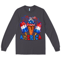 Smoke 4th of July America ice creams Long Sleeve Tee - Neo Western