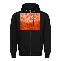 Black orange glitter star Zipper Hoodie - JahusDesignShop