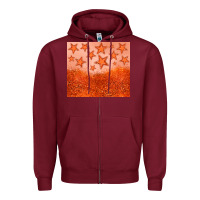Burgundy orange glitter star Zipper Hoodie - JahusDesignShop