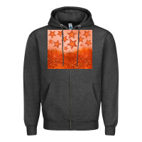Charcoal Heather orange glitter star Zipper Hoodie - JahusDesignShop