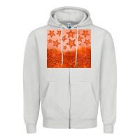 Dove Grey orange glitter star Zipper Hoodie - JahusDesignShop
