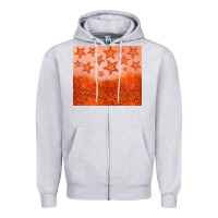 Heather Grey orange glitter star Zipper Hoodie - JahusDesignShop