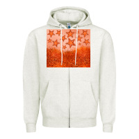 Oatmeal Heather orange glitter star Zipper Hoodie - JahusDesignShop