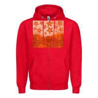 Red orange glitter star Zipper Hoodie - JahusDesignShop