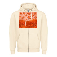 Sandshell orange glitter star Zipper Hoodie - JahusDesignShop