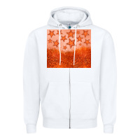 White orange glitter star Zipper Hoodie - JahusDesignShop