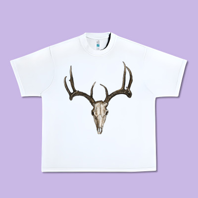 Deer Skull Urban Heavy Tee Designed By Ranaportraitstore