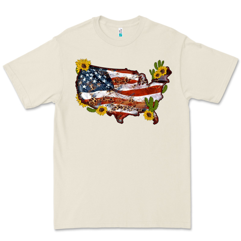 Usa Map With Sunflower And Cactus Premium Tee by Artiststas | Teevron