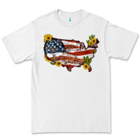 White usa map with sunflower and cactus Premium Tee - Artiststas