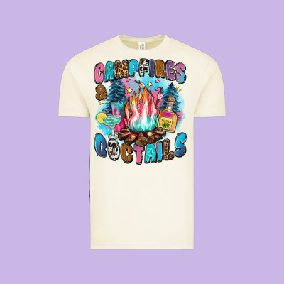 Campfires And Coctails Vintage Tee Designed By Zillion Design Studio