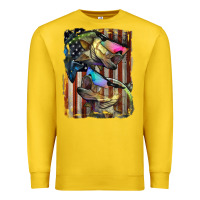 Lemon American Flag With Bass Fish Premium Sweatshirt - LillyAllenDesigns