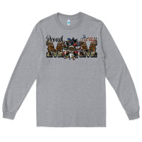 Heather Grey proud army mom Long Sleeve Tee - SublimationCraftShop