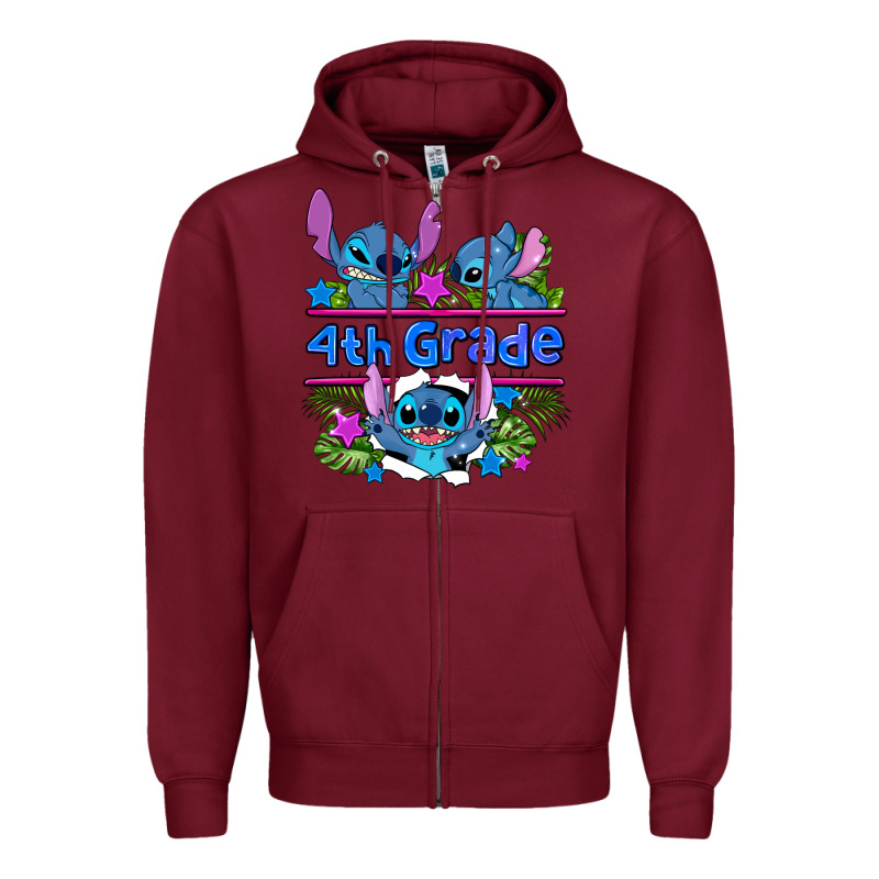 Preview Flower Stitch 4 Th Grade Zipper Hoodie by AdoDesignShop | Teevron