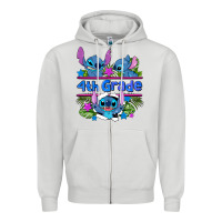 Dove Grey preview flower stitch 4 th grade Zipper Hoodie - AdoDesignShop