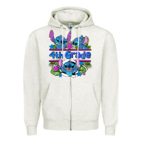 Oatmeal Heather preview flower stitch 4 th grade Zipper Hoodie - AdoDesignShop